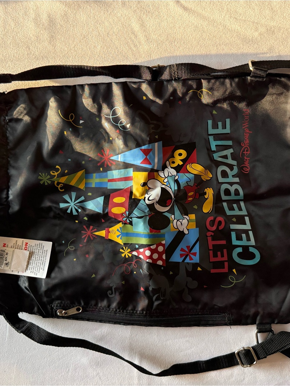Disney Black Mickey Mouse Let's Celebrate Crossbody Sling Bag